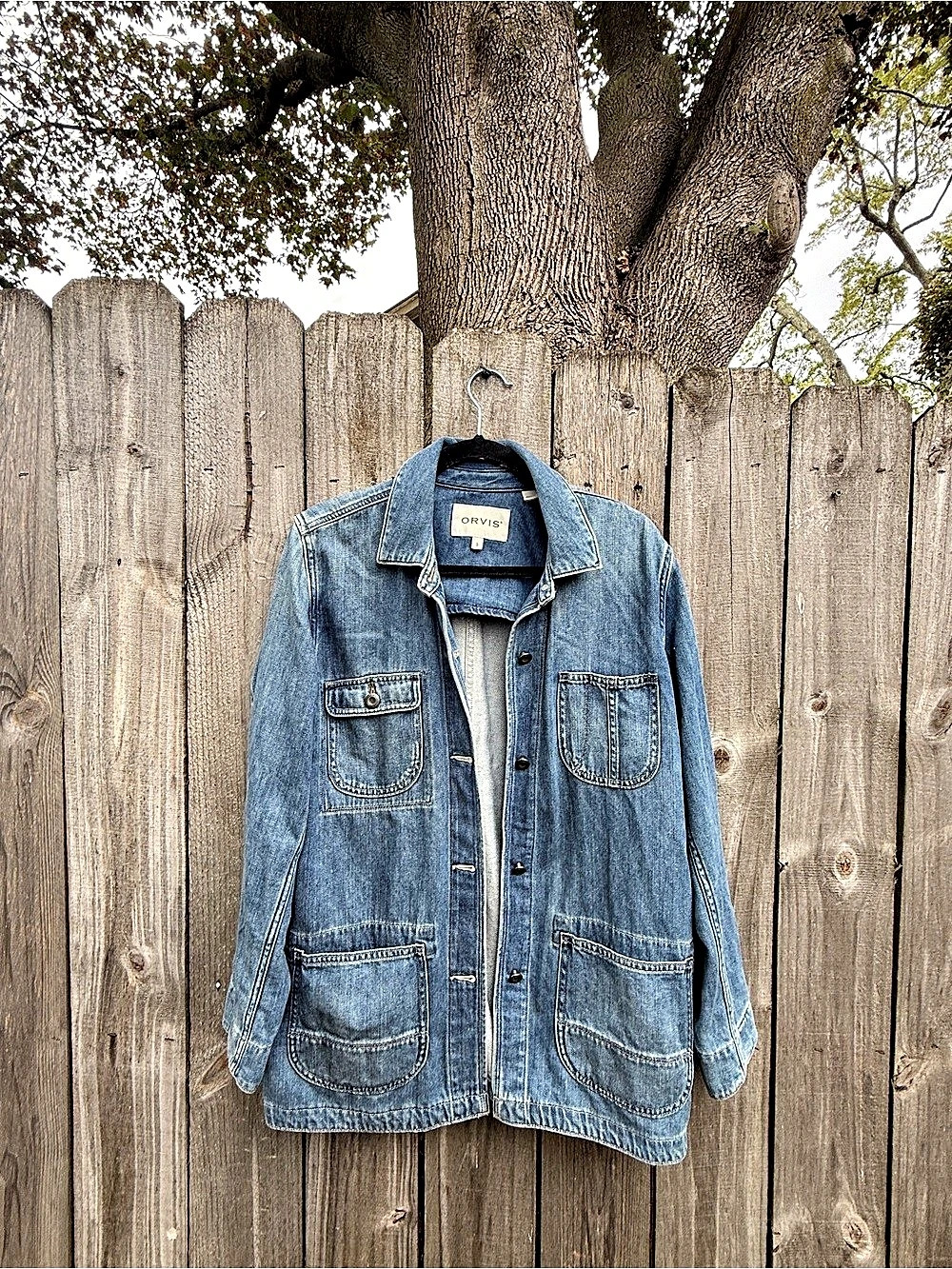 Orvis Denim Utility Jacket in Blue Size Small
